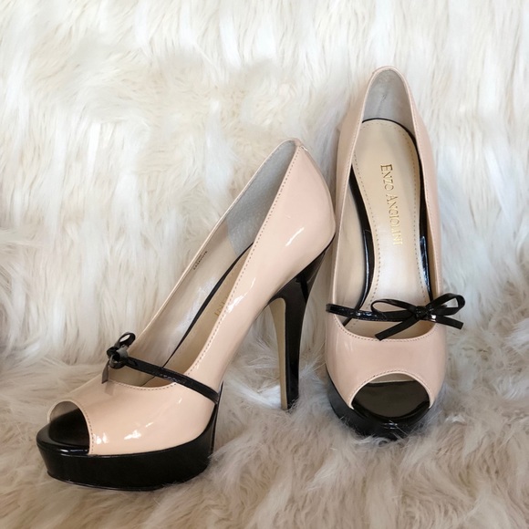 enzo angiolini peep toe heels